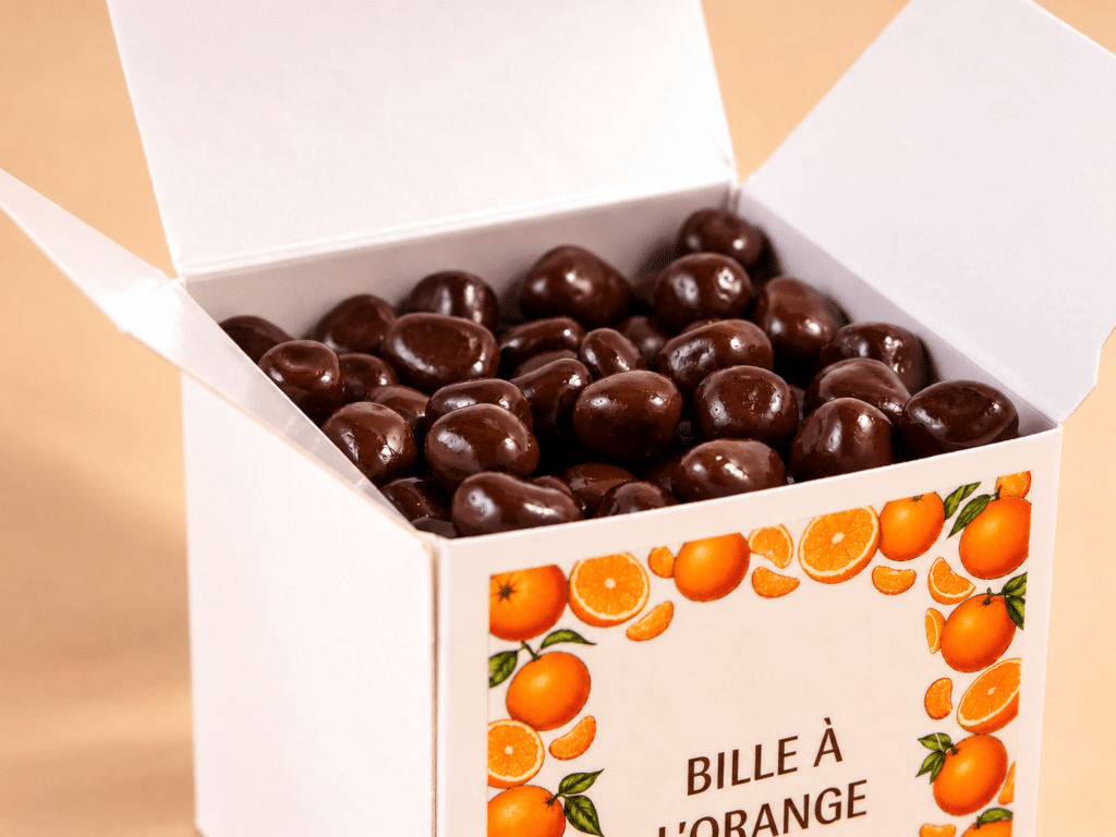 Billes d'orange confite enrobées de chocolat noir - 220g
