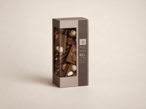 Carrés de chocolat noir et lait avec amandes et noisettes caramélisées, raisins secs et pistaches - 220g