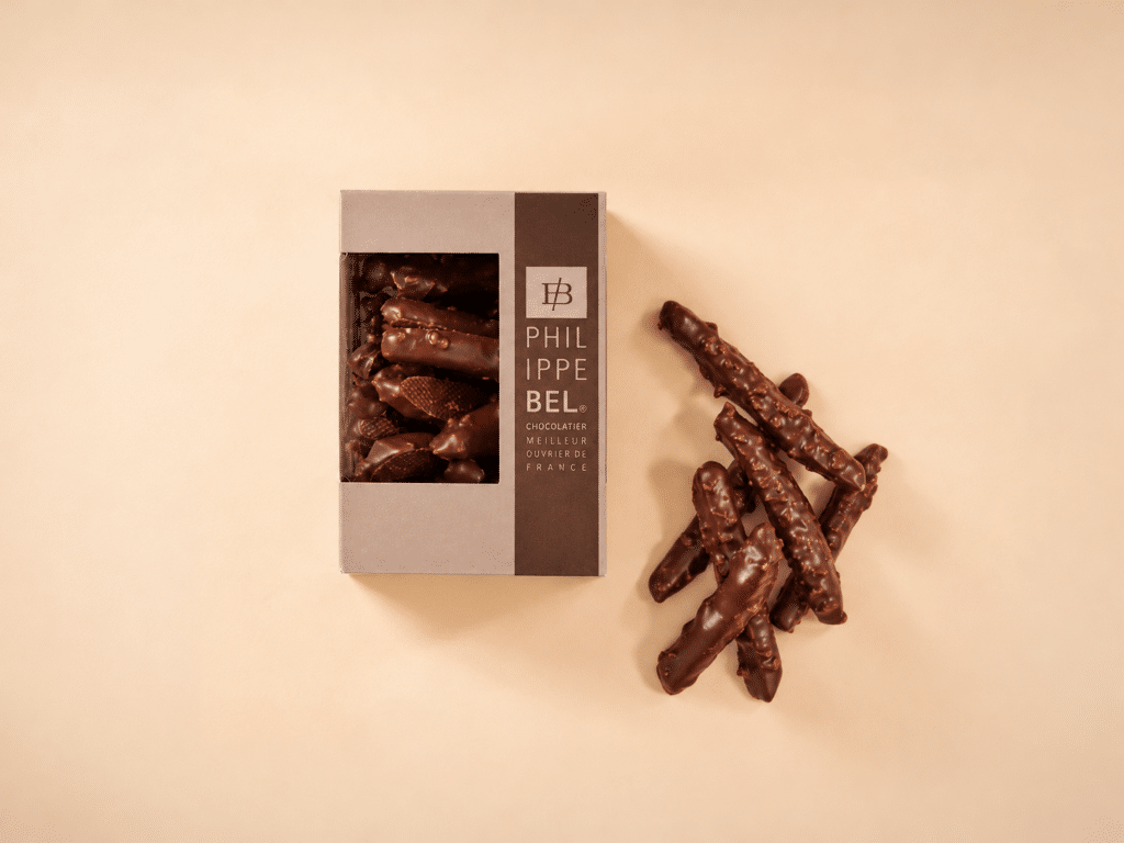 Ecorce d'orange confite maison enrobé chocolat noir avec éclats d'amandes - 150g