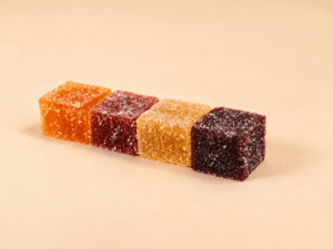 Assortiment de pâtes de fruit, poire, abricot, fruit de la passion, cassis, mangue, fraise, framboise - 270g