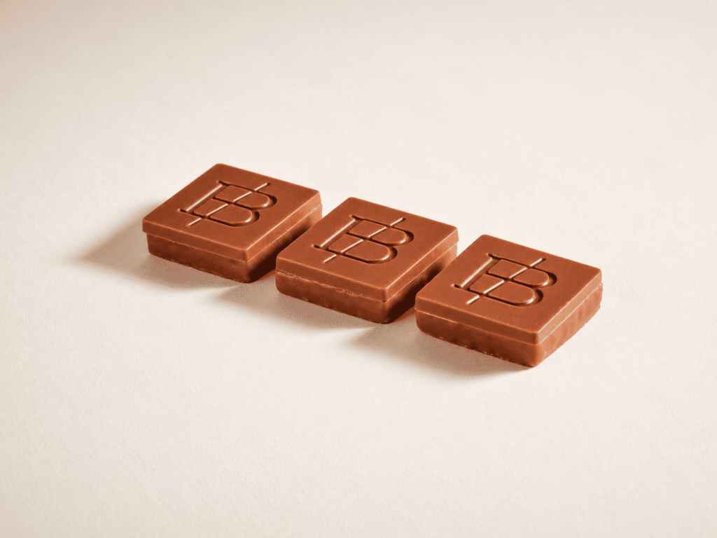 Biscuit sablé enrobé chocolat au lait recouvert d'un carré de chocolat au lait - 190g